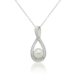 Gioelli Sterling Silver Freshwater Pearl Cubic Zirconia Infinity