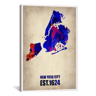 iCanvas New York City Watercolor Map I by Naxart Graphic Art on Canvas