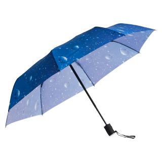 Elite Rain Umbrella Mini Triple Fold Umbrella   Rain Drop Print   Travel Accessories