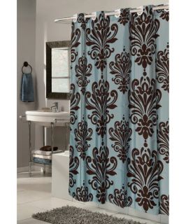 Carnation Home Fashions EZ On Grommet Damask Fabric Shower Curtain   Shower Curtains