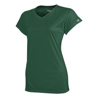 Champion Womens Essential Double Dry V Neck Tee