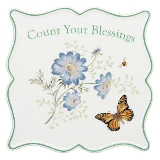 Lenox Butterfly Meadow Sentiment Trivet Count Your Blessings   Food Preparation