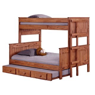 Chelsea Home Twin over Full Stackable Bunk Bed   Mahogany   Kids Trundle Beds