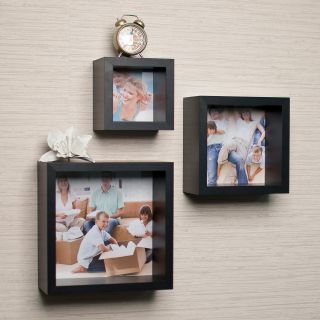 Danya B Photo Frame Wall Cube Shelf Set   Set of 3   Wall Shelves & Hooks