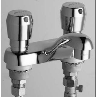 Chicago Faucets Centerset Bathroom Sink Faucet with Double Pump