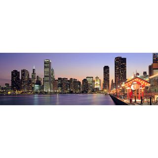 iCanvas Panoramic View of The Navy Pier and Skyline, Chicago, Illinois