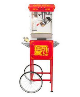 FunTime FT862CR Sideshow Popper Hot Oil Popcorn Machine with Cart   Commercial Popcorn Machines