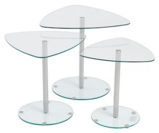 Euro Style Sarafina Glass Side Tables   Clear   End Tables