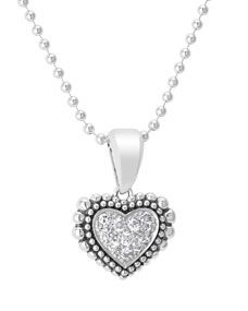 LAGOS Caviar Heart Diamond Pendant Necklace