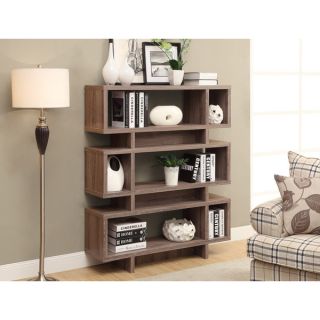 Dark Taupe 55 inch High Reclaimed Look Modern Bookcase