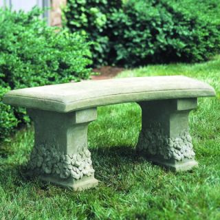 Campania International Pansy Cast Stone Backless Garden Bench   Outdoor Benches