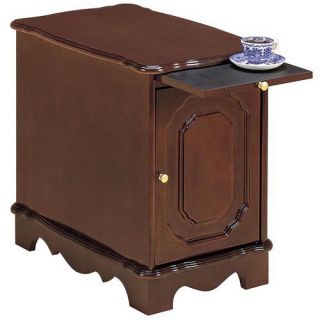 Powell Heirloom Cherry Magazine End Table with Slide Out Tray   End Tables