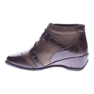 Womens Spring Step Allegra Wedge Bootie Brown Patent Leather