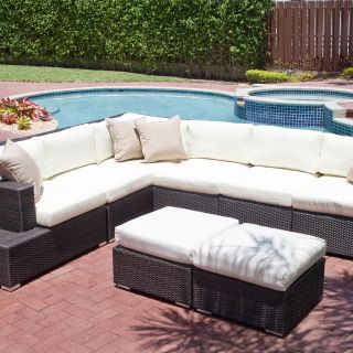 Source Outdoor Manhattan All Weather Wicker Deluxe Sectional   Conversation Patio Sets