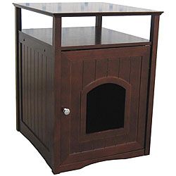 Merry Products Walnut Kitty Condo Bench / Litter Box Enclosure