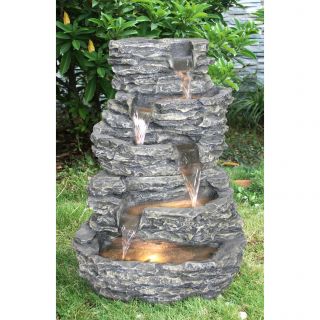Hi Line Gift Ltd. Fiber and Resin Rock Fountain