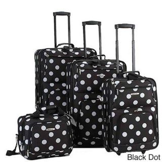 Rockland 4 Pc. Set Black Dots Rockland 4 piece Expandable Luggage Set