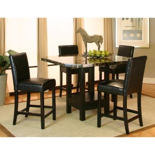 Cramco Chatham Clipped Corner Counter Height Dining Table   Black Faux Marble