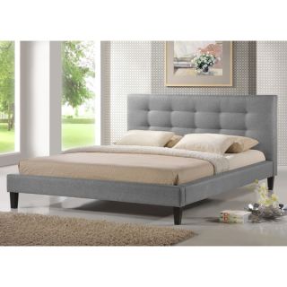 Baxton Studio Regata Contemporary Grey Fabric Upholstered Platform Bed
