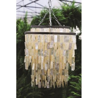 Creative Co Op Uptown Capiz Shell 3 Tier Chandelier