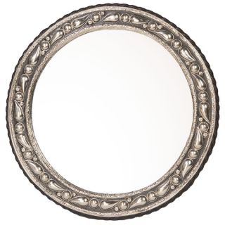 11 Inch Round Hand carved Henna Bone Moroccan Mirror (Morocco)