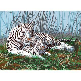 Junior Large Paint By Number Kit 15 1/4X11 1/4 White Tigers In The