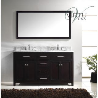 Virtu Caroline 61 Double Bathroom Vanity Set with Mirror