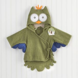 Baby Aspen My Little Night Owl Hooded Terry Spa Robe   Green   Baby Hooded Towels