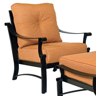 Woodard Bungalow Cushion Stationary Lounge Chair   Outdoor Lounge Chairs
