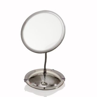 Ovente Vanity Gooseneck Dual Magnification Chrome Mirror with Suction