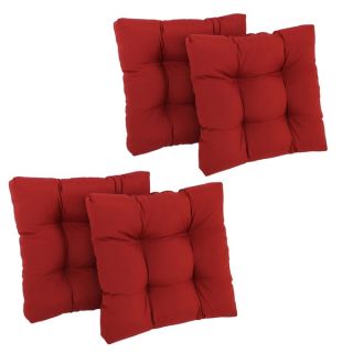 Blazing Needles 16 inch Square Tufted Twill Dining Chair Cushions (Set