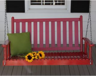 Dixie Seating 4 ft. Slat Back Wood Porch Swing   Porch Swings
