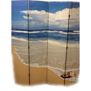 Seashell by the Seashore Four Panel Room Divider   15214937
