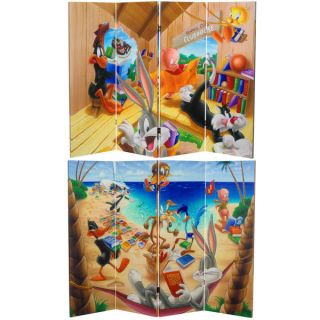 Double Sided Bugs Bunny and Friends Canvas Room Divider  