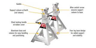 Arcan Aluminum Jack Stands — 3-Ton Capacity, Pair, Model# AJS3T  Jack Stands