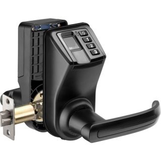 Biometric Black Door Lock with Reversible Handle   17226027