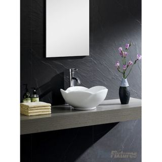 Modern Vitreous Round Flower Vessel Bathroom Sink by Fine Fixtures