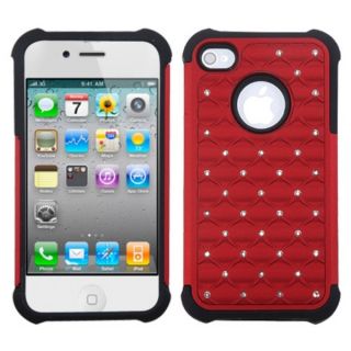 INSTEN Red/ Black Luxurious Total Defense Phone Case Cover for Apple