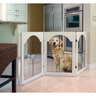 Majestic Pet Universal Free Standing Wood and Wire Pet Gate