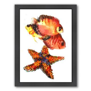 Starfish Coral Framed Painting Print by Americanflat