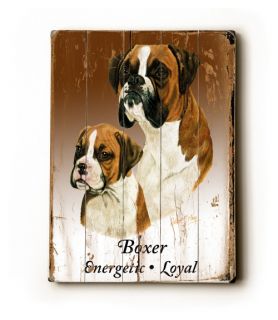 Artehouse Boxer Brown Wooden Wall Art   14W x 20H in.
