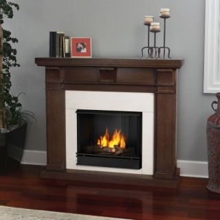 Real Flame Porter Ventless Gel Fireplace   Vintage Black Maple   Fireplaces