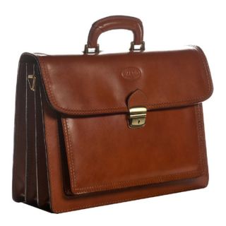 Sharo Genuine Italian Leather Apricot Brown 15 inch Laptop Briefcase