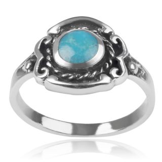 Journee Collection Sterling Silver Turquoise Ring  