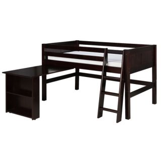 Camaflexi Twin Low Loft Bed with Retractable Desk