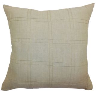 Yachne Beige Ribbed Feature Filled 18 inch Throw Pillow