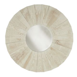 Round Dish Reclaimed Wood Mirror Wall Art   Shopping   Great