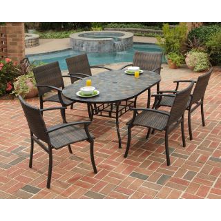 Home Styles Stone Harbor 65 in. Newport Patio Dining Set   Seats 6   Patio Dining Sets