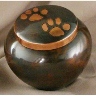 Star Legacy Small Pewter n Gold Paw Print Pet Urn