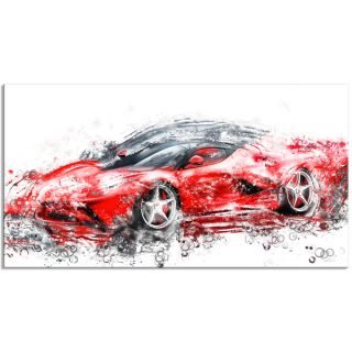 Black and Red Sports Car Small Gallery Wrapped Canvas